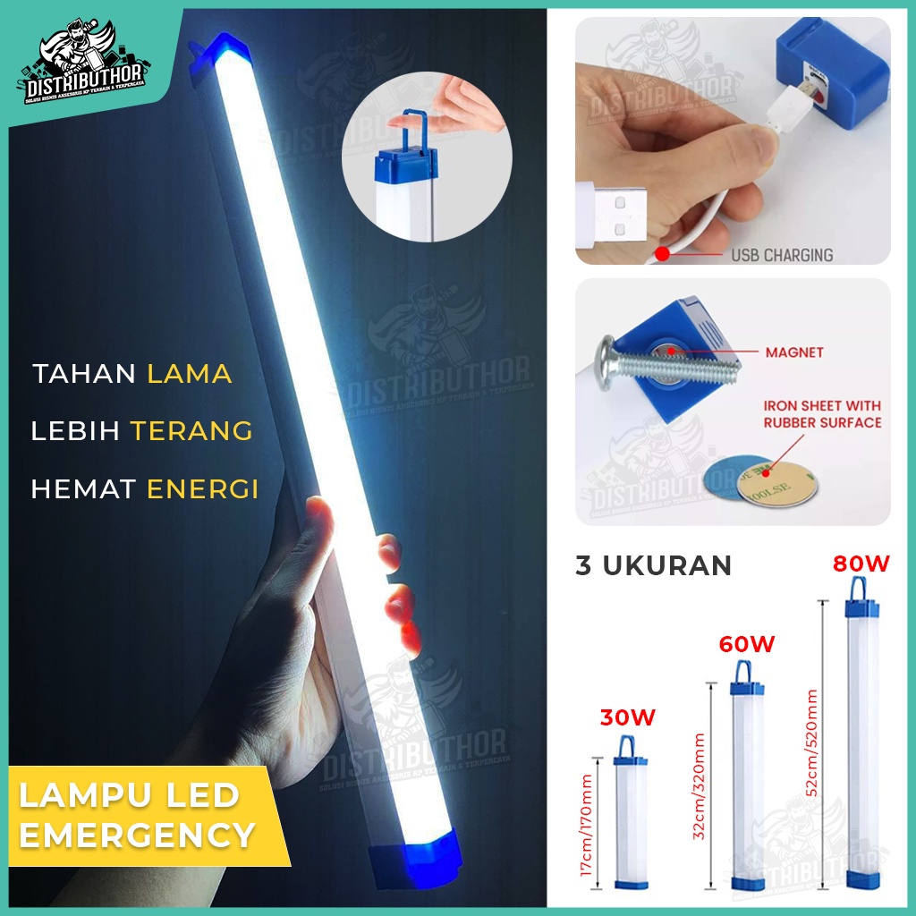 lampu neon led panjang T7 usb bolam let portable emergency lamp darurat mati lampu lid terang untuk 