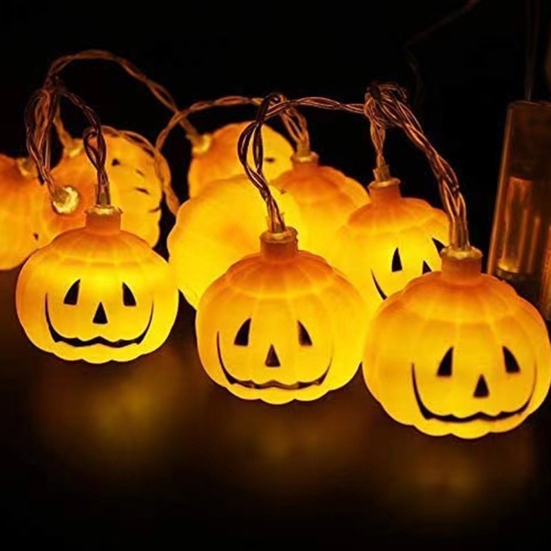 Lampu Tumblr 10-LED Bentuk Labu Halloween Panjang 1M Untuk Dekorasi Pesta