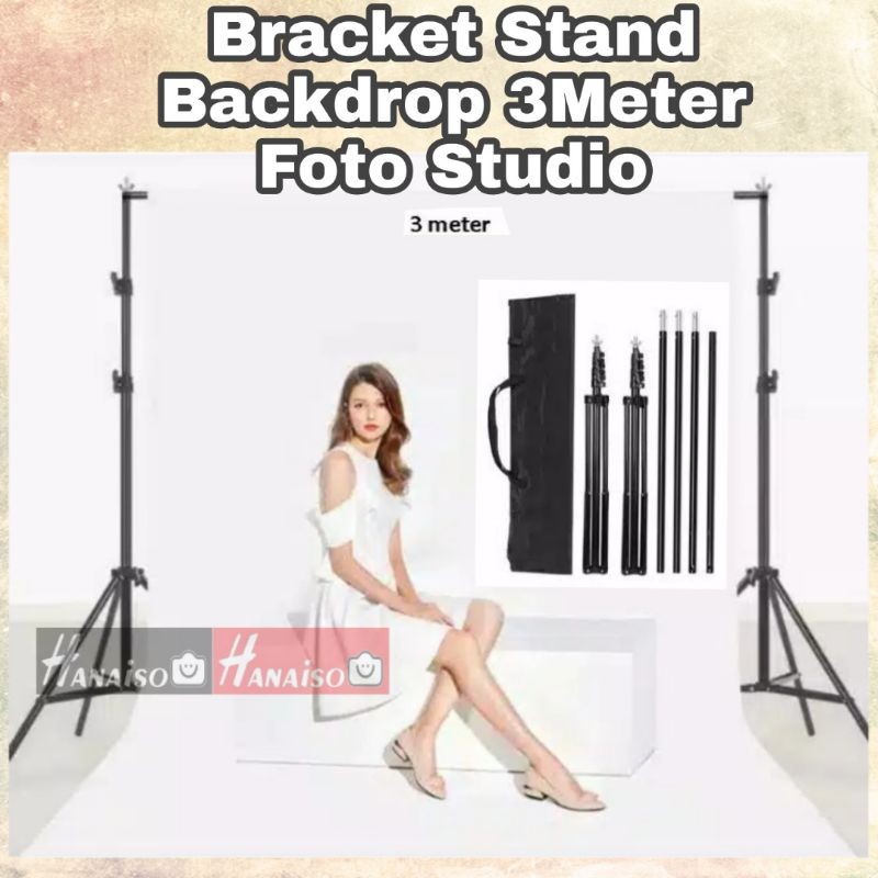 Termurah Medan Gojek Hanaiso Backdrop Stand Bracket Ukuran Besar 3M 300 Tiang Background Foto Studio Fotografi XL