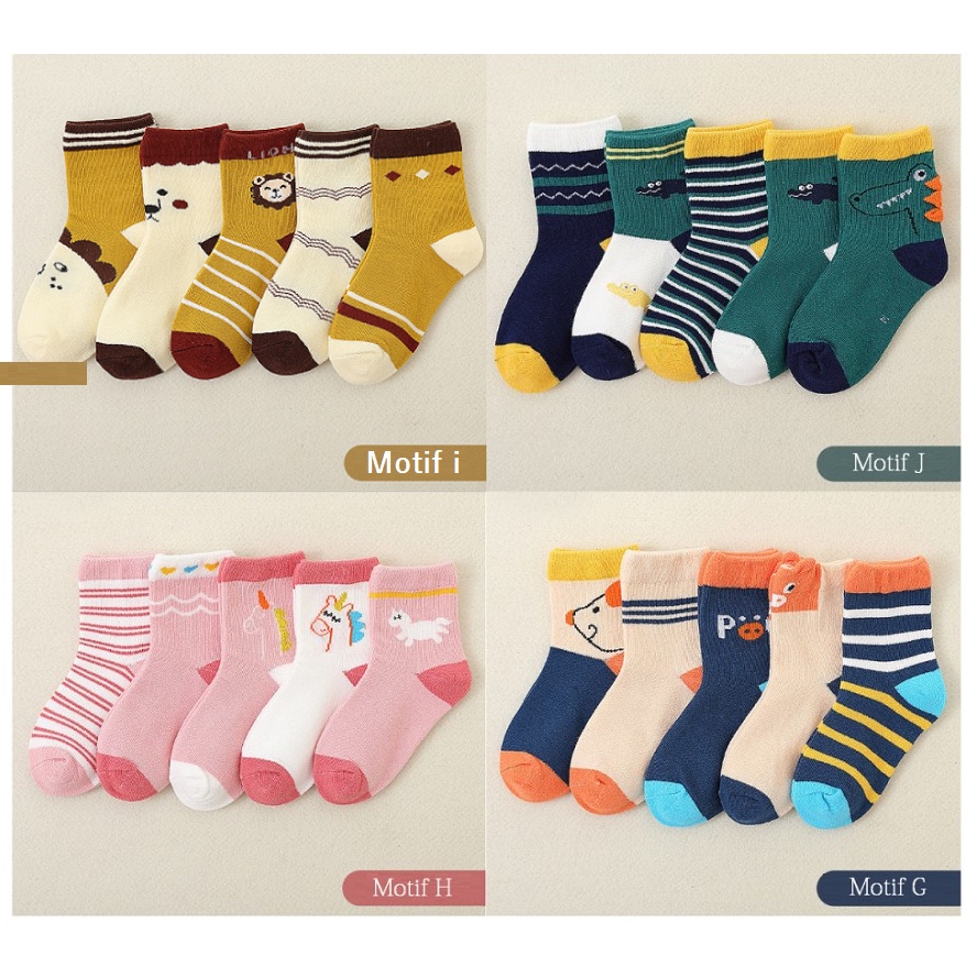 KAOS KAKI BAYI / KAOS KAKI ANAK LUCU DAN IMUT [ 5 PASANG ]