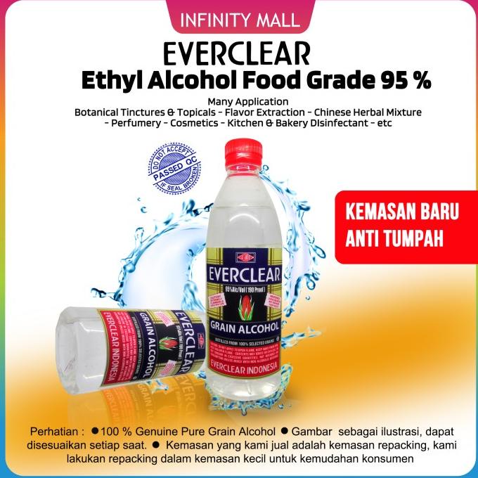 Everclear Alkohol Food Grade Pure Grain Ethyl Alcohol 95% 500ML PGA