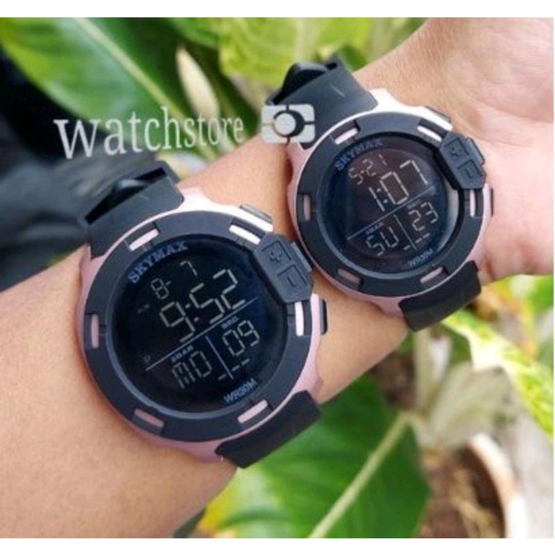 Jam Netizen Jam Tangan Skymax Jam Tangan Pria Tahan Air Menyelam Jam Tangan Couple Sepasang Free Baterai Box Analog Baterai Jam Tangan Waterproof-Rosegold wanita
