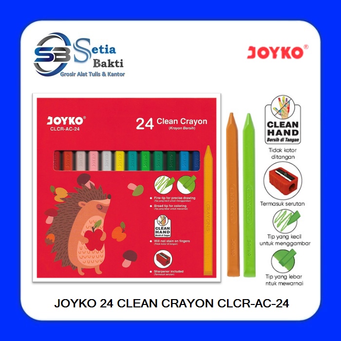 

JOYKO 24 Clean Crayon CLCR-AB-24 Krayon Bersih 24 Warna
