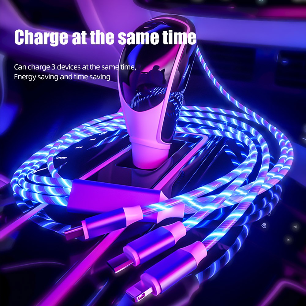 Vaorlo 3 in 1 Kabel Data / Charger Micro USB Tipe-C Fast Charging Untuk iPhone XS / X / XR / 8 / 7 / 6