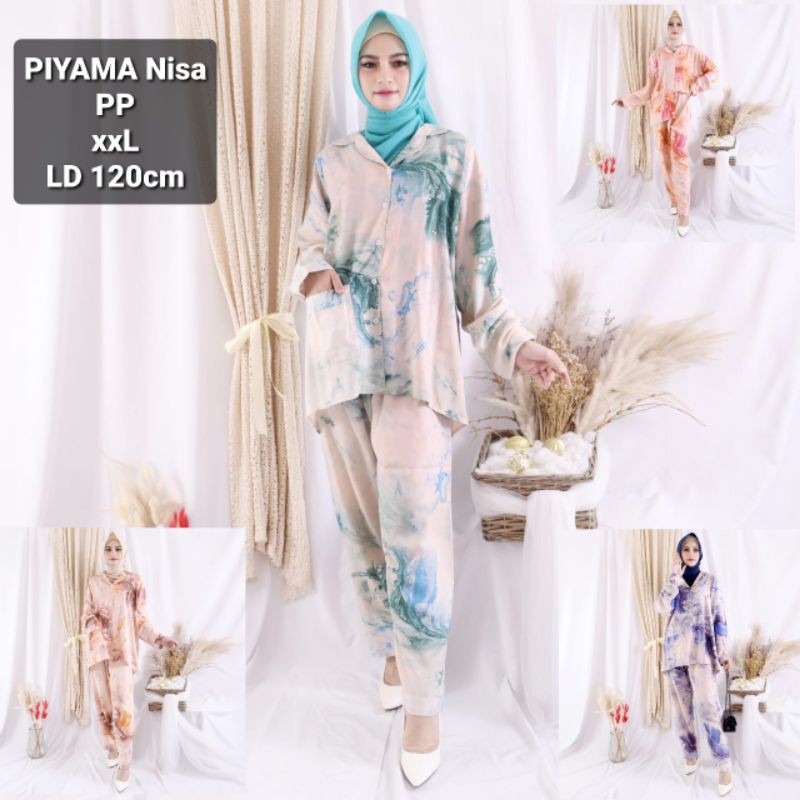 XXL LD 120 PIYAMA KEKINIAN PIYAMA RAYON TIE DYE TERBARU 2021 /SETELAN SANTAI/Josjoli_piyama