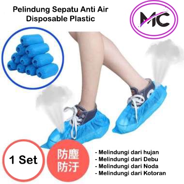 Sarung Sepatu Anti Air Jas Hujan Plastik Pelindung Waterproof Cover Shoes Disposable Plastic Anti Debu Noda