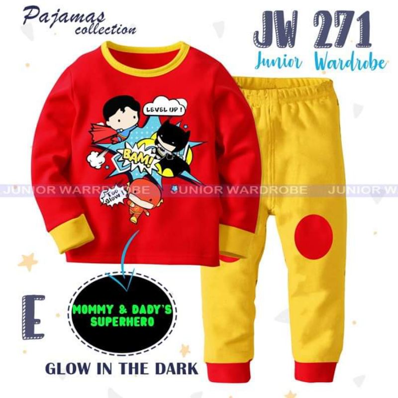 JW271 PIYAMA ANAK GLOW IN THE DARK