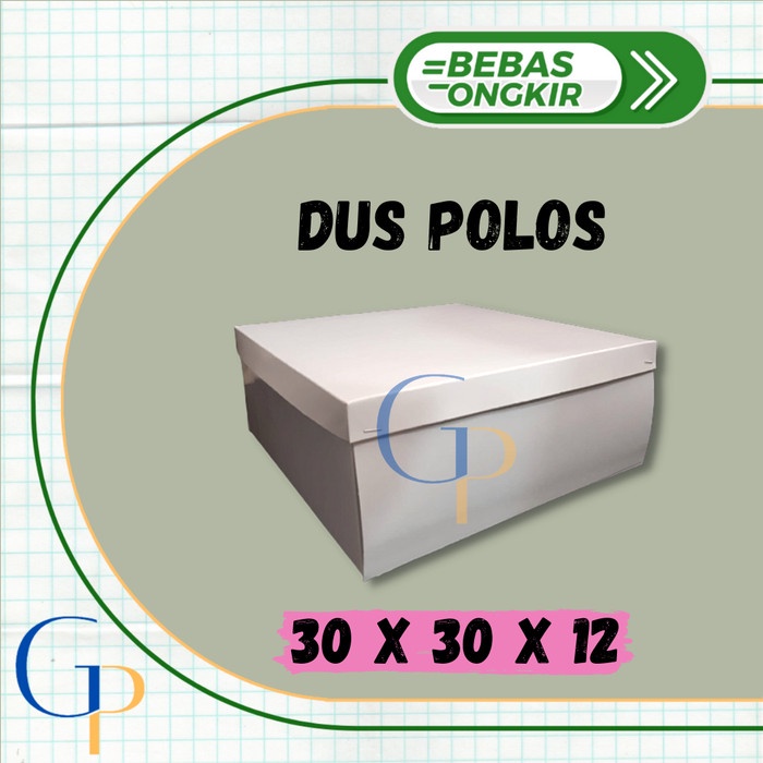 Dus Nasi Putih Polos Ukuran 30x30x12 Cm/ Dus Kue Besar/ Dus Nasi Tebal