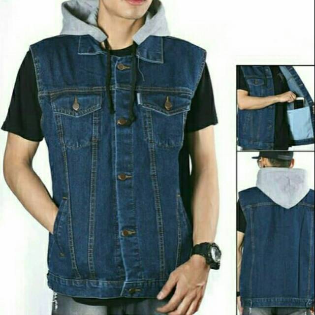 ROMPI JEANS HOODIE COWOK