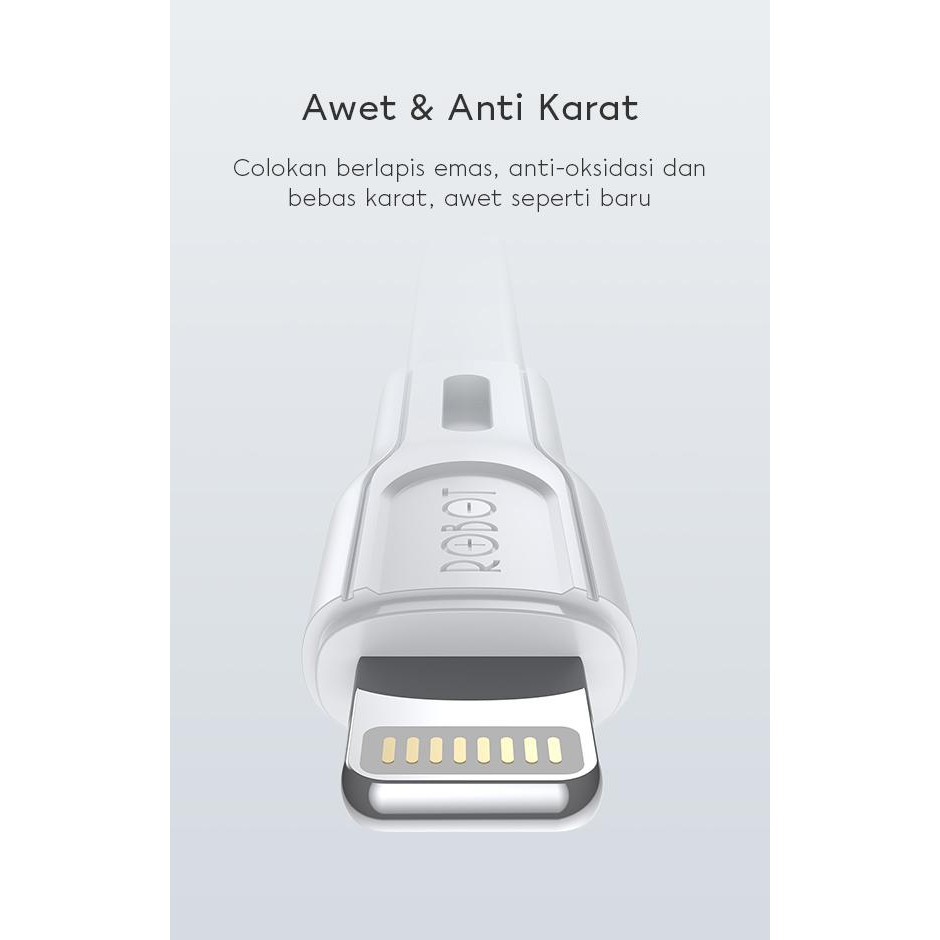 ROBOT Kabel Data RDL100S Iphone lightning 1M Data Cable Original - Garansi Resmi 1 Tahun