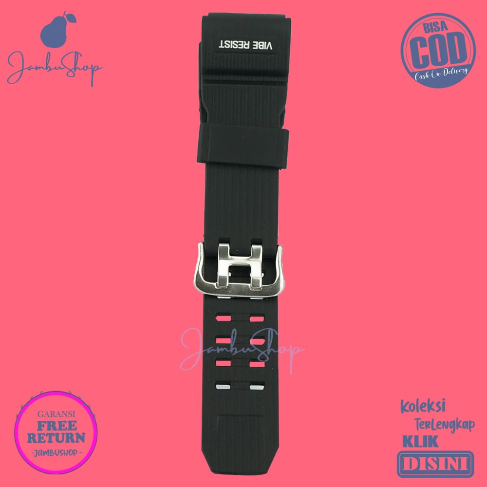 Tali Jam Tangan Rubber Watch Strap Fashion Polos Murah Hitam TA 66 Karet