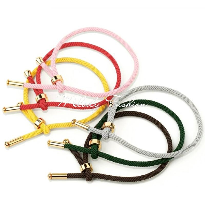 GELANG TALI TITANIUM ASLI MFS PREMIUM QUALITY GOLD SERUT HITAM MERAH PINK BIRU PERHIASAN MAS WANITA