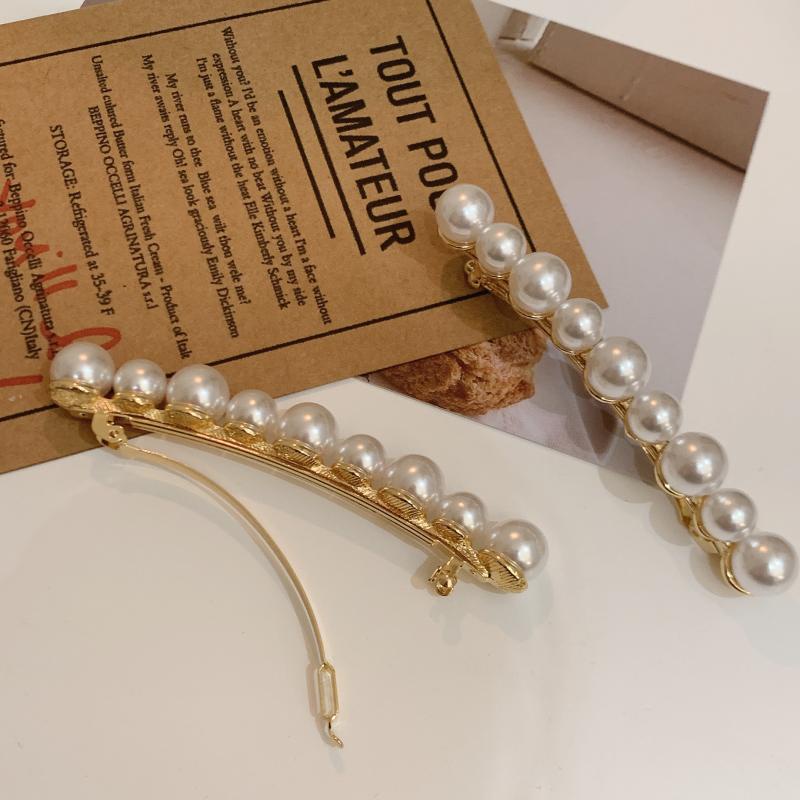 Jepit Rambut Bentuk Kupu-Kupu Hati Aksen Mutiara Gaya Retro Untuk Wanita