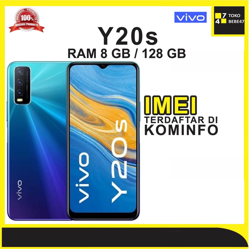VIVO Y20S 8/128 GB VIVO Y20S RAM 8 ROM 128GB GARANSI RESMI