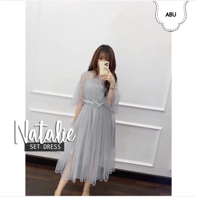 NATALIE SET PARTY DRESS / MIDI DRESS NATALIE CANTIK / DRESS WANITA MODEL BARU / FASHION WANITA KEKINIAN / DRESS WANITA MURAH