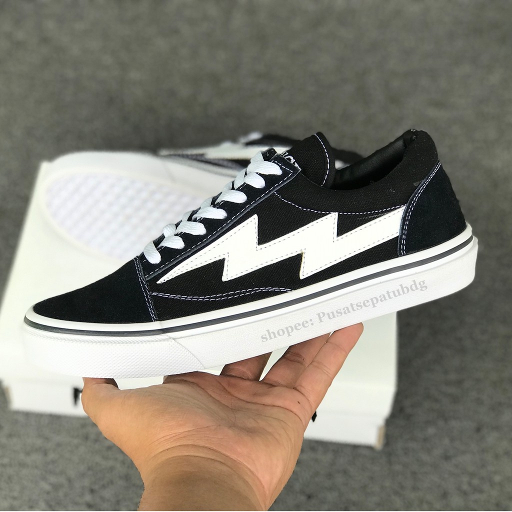 TERLARIS SEPATU REVENGE X STORM BLACK WHITE OLDSKOOL PREMIUM