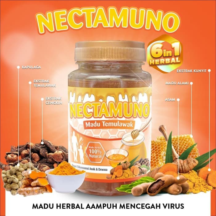 

ORIGINAL NECTAMUNO MADU TEMULAWAK HERBAL 6IN1