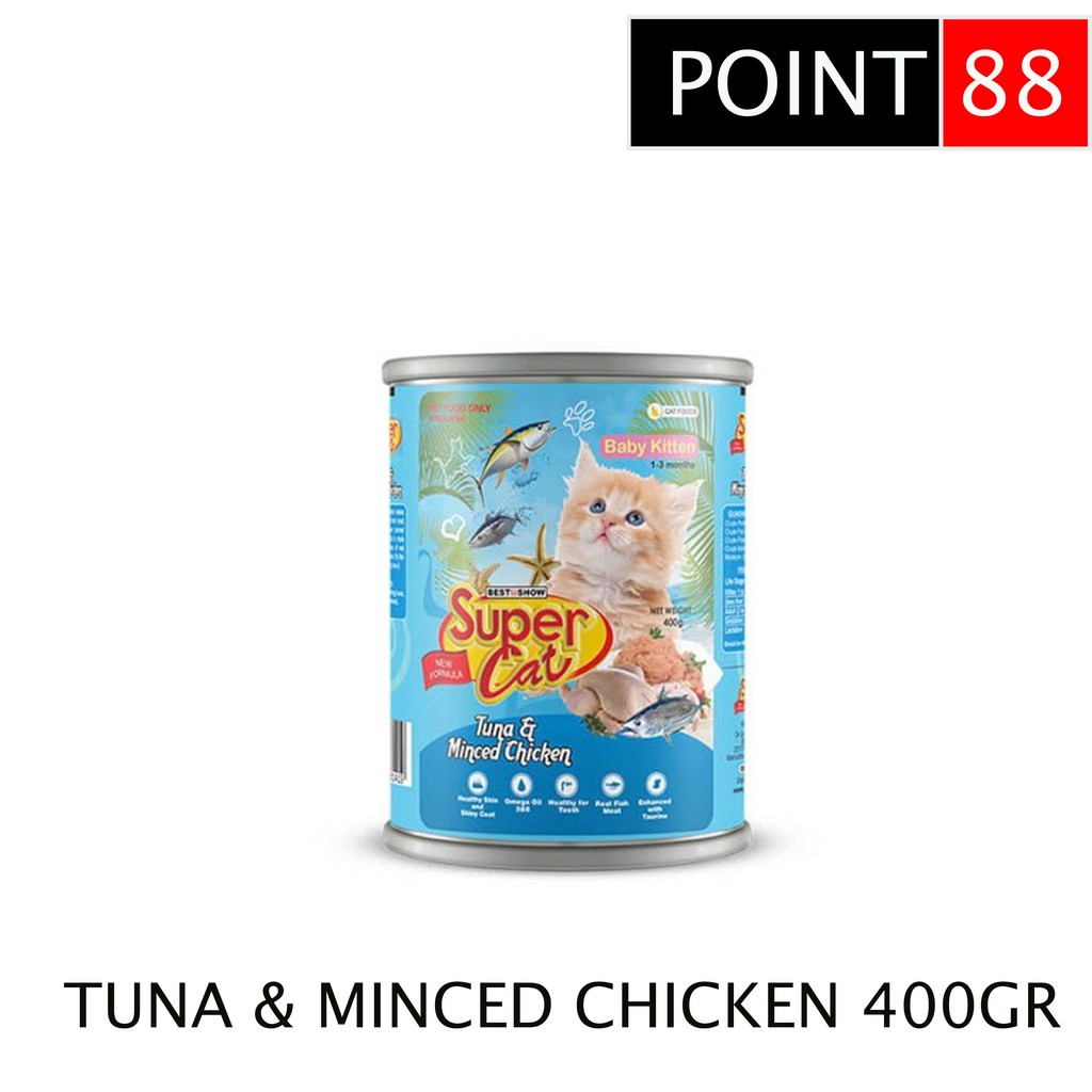 SUPERCAT Baby Kitten Tuna &amp; Minced Chicken 400gr