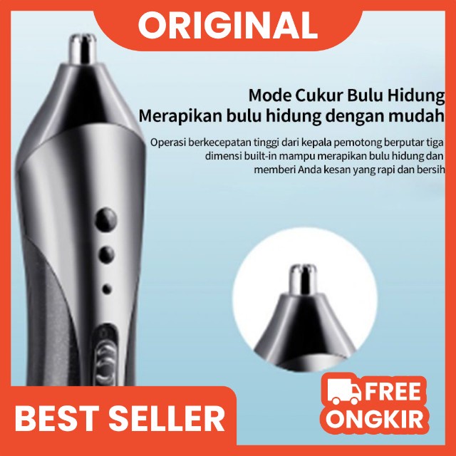 Terlaris KM1407 Mesin Cukur KM1407 Clipper 3 in1 Alat cukur potong rambut charger jenggot alis