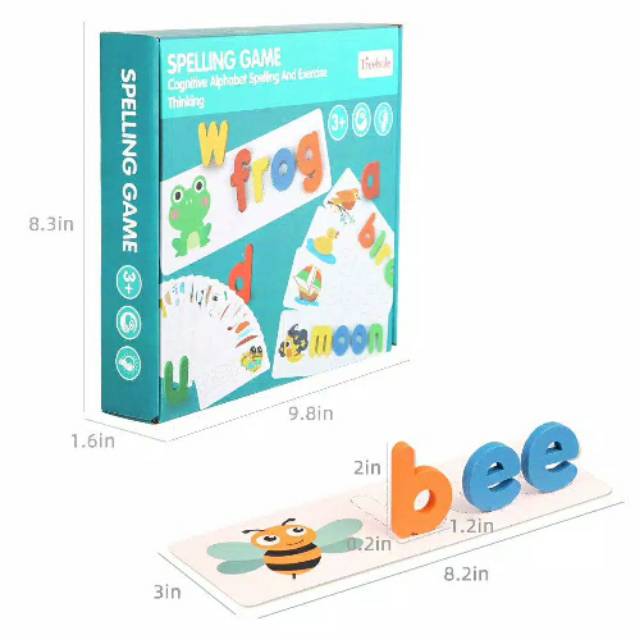 Mainan anak Montessori English Spelling Game Mainan edukasi mengeja bahasa inggris