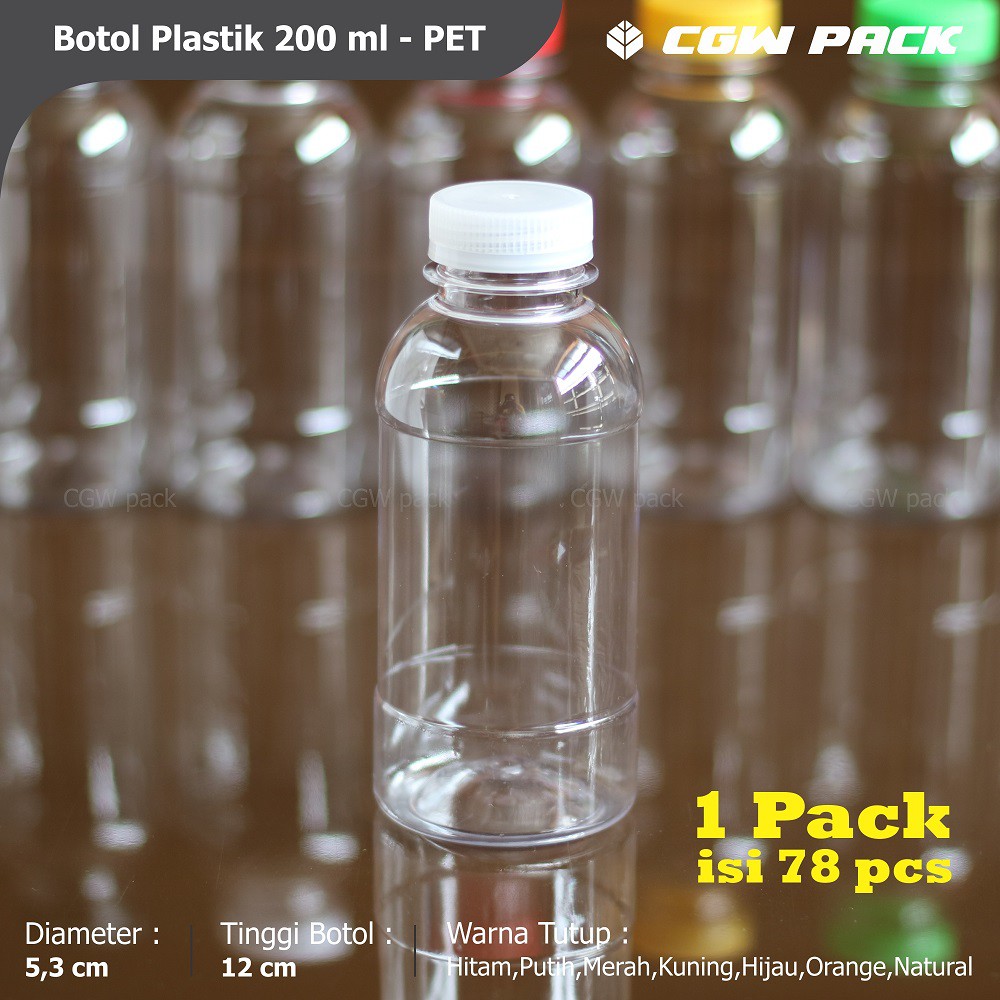  Botol  Plastik  200 ml Botol  Cabe 200 ml Tutup Short 