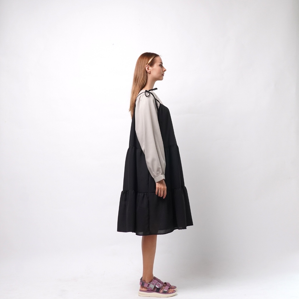 Basic Midi Dress Flossy - Nyaman dan Stylish - All Size