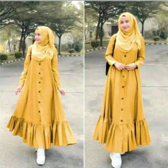 DRESS GAMIS MUSLIM WANITA PEONY HAURA MAXI SASKI
