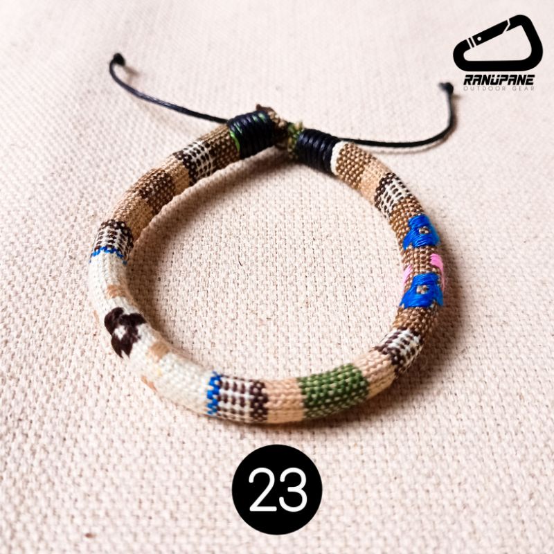 Gelang Tenun Etnik Songket Gelang khas Lombok Motif Unik Gelang Vintage Etnik Etnic Pendaki Gunung Pria Wanita-23