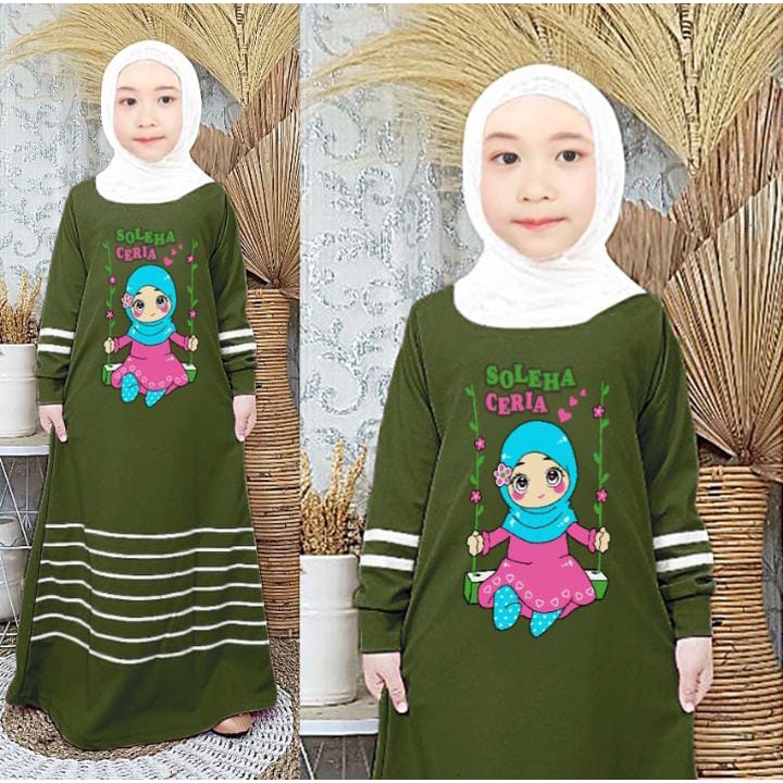 VINCE FASHION - CANTIK &amp; SOLEHA GAMIS DRESS ANAK 3-12 TAHUN