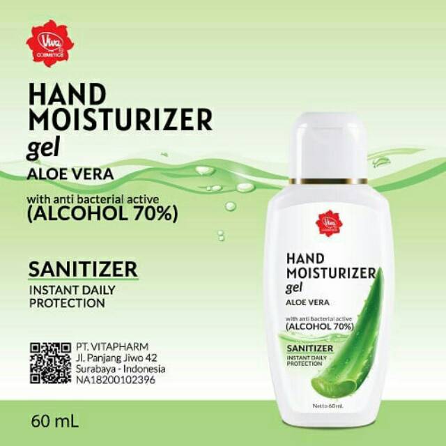 Hand Sanitizer Moisturizer Viva Pembersih Tangan 60 ml travel size