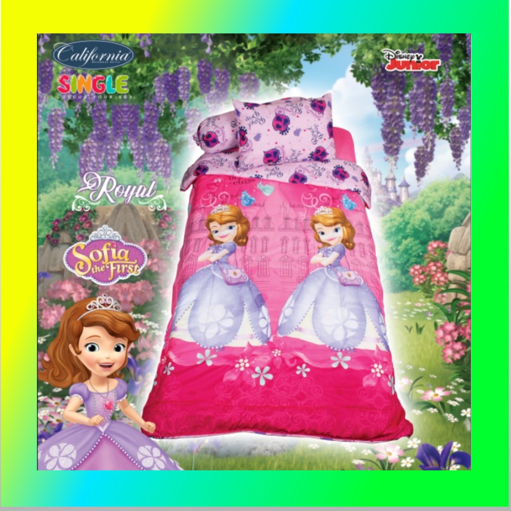 Bedcover termurah bedcover kasur bedcover bulu halus bedcover California Sofia royal single 120 no 3