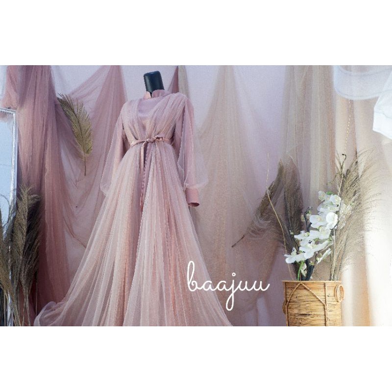 Shofiya Dress Rose Gold (Tanpa Mutiara)