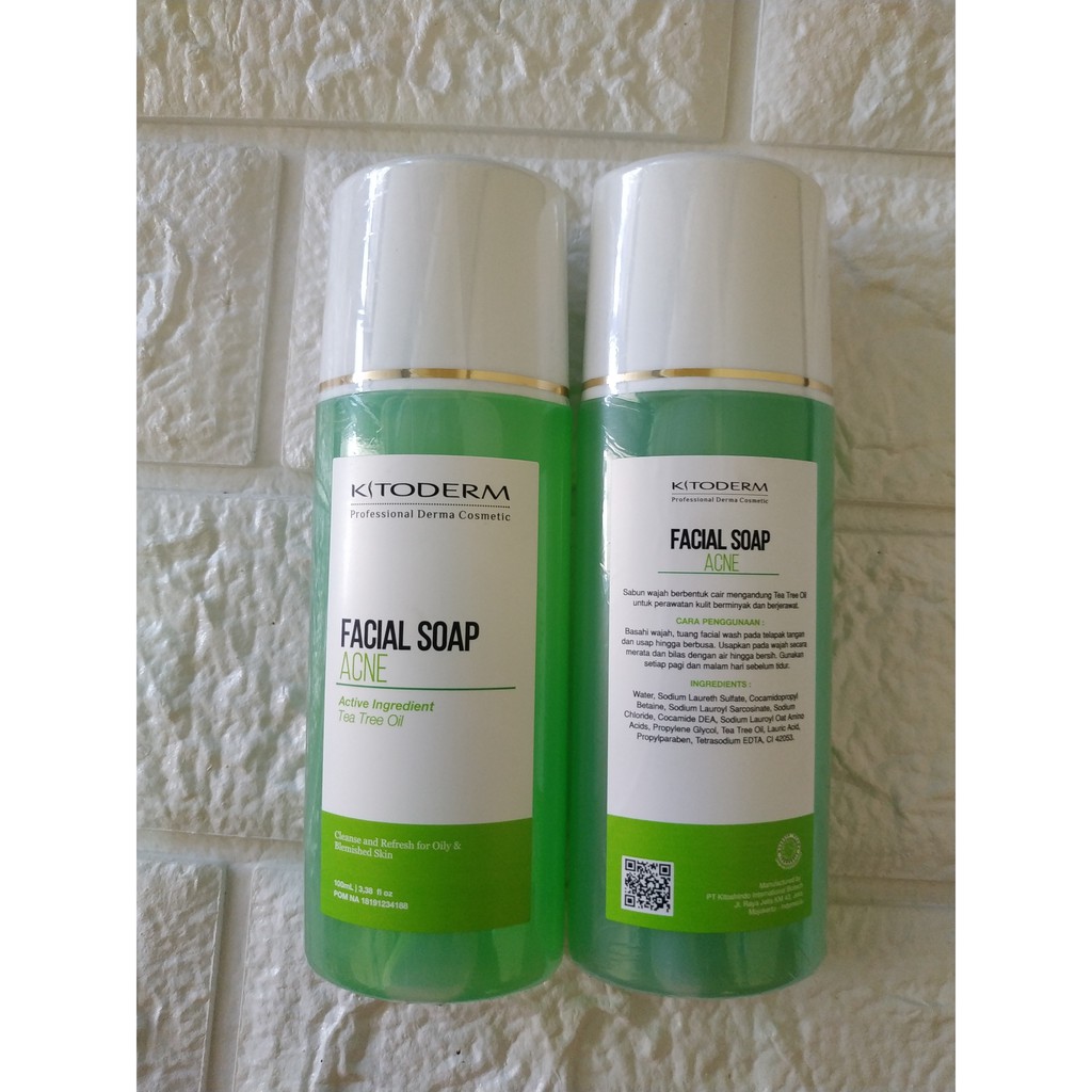 KITODERM FACIAL SOAP ACNE TEA TREE OIL ORIGINAL / SABUN WAJAH BPOM AMAN