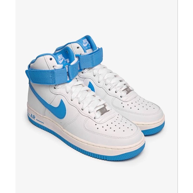 Nike Womens Air Force 1 High OG QS "White/University Blue/Sail" Original BNIB