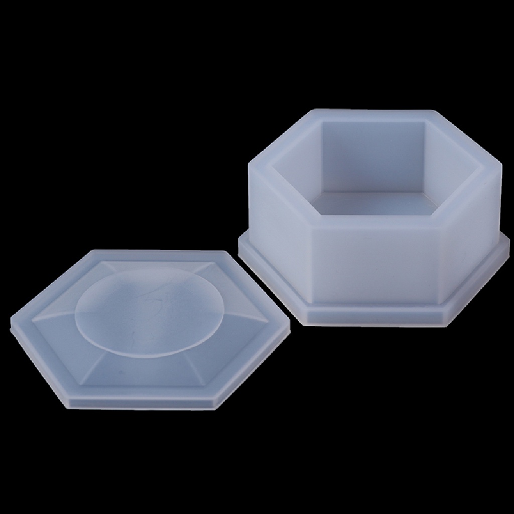 [OOID] Silicone Hexagon Jewellery Storage Box Mold Resin Casting Mould DIY Craft ID