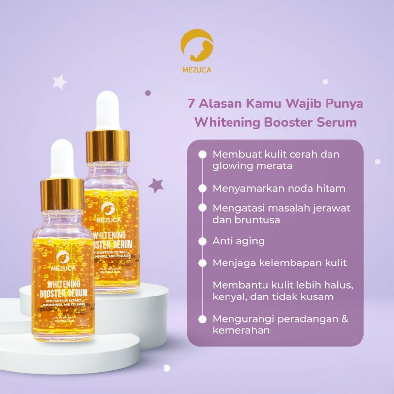 ❤ MEZUCA ❤ Serum Saffron Whitening Booster Serum with Niacinamide 20ML and Collagen Pemutih Wajah Glowing - Keluarga id