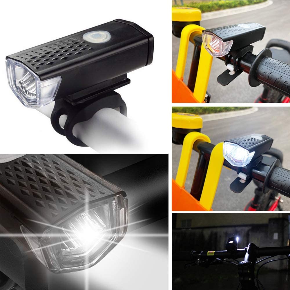 YGRETTE - LAMPU SEPEDA USB Rechargeable depan belakang Front Rear Bike Lights Led cas ulang