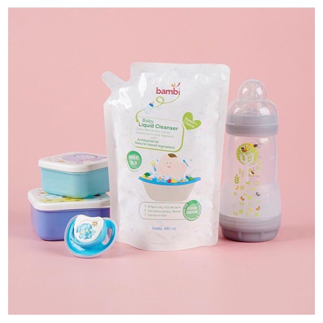 Bambi Liquid Cleanser refill 450 ml pembersih botol bayi refill