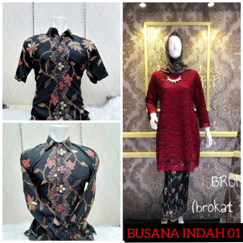 COUPLE BATIK DAN TUNIK BRUKAT KURUNG