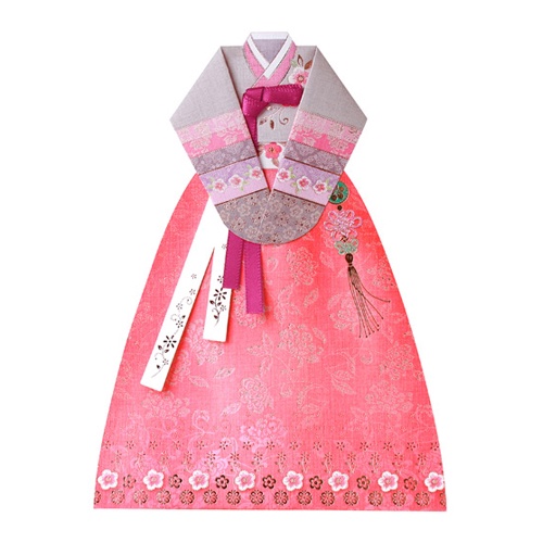 

kartu hanbok cat air Bordir Bunga Cerah korea Hanbok 한복 카드 Tradisional design