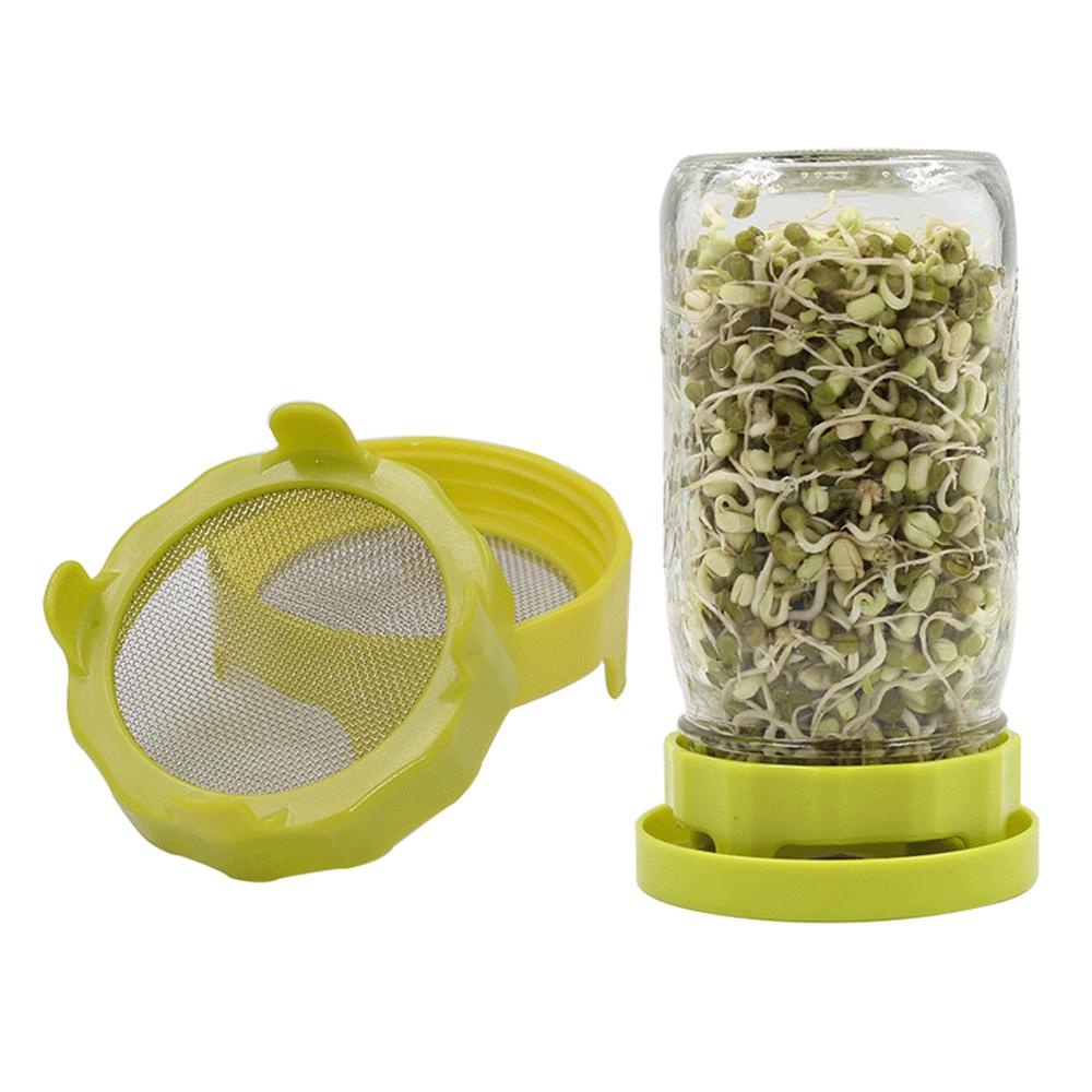 Rebuy Sprouting Lid With Screen Mesh Mason jar Alat Kecambah Penyaring Perkecambahan Benih Pembibitan