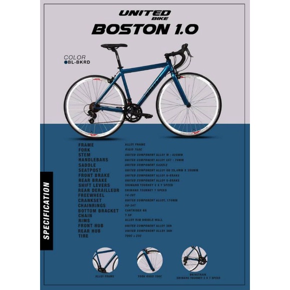 Sepeda Balap Roadbike Merk United Boston 1.0