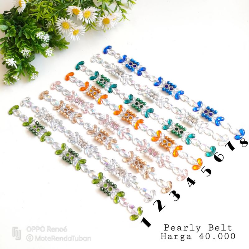Payet Pinggang Pearly Belt | Payet Kristal Jahit
