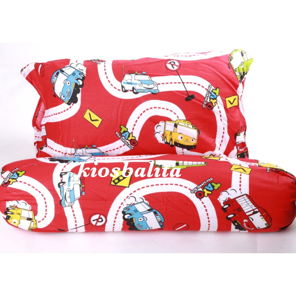 PAKET BANTAL GULING ANAK BALITA JUNIOR / BANTAL GULING SILIKON PLUS SARUNG BANTAL MOTIF