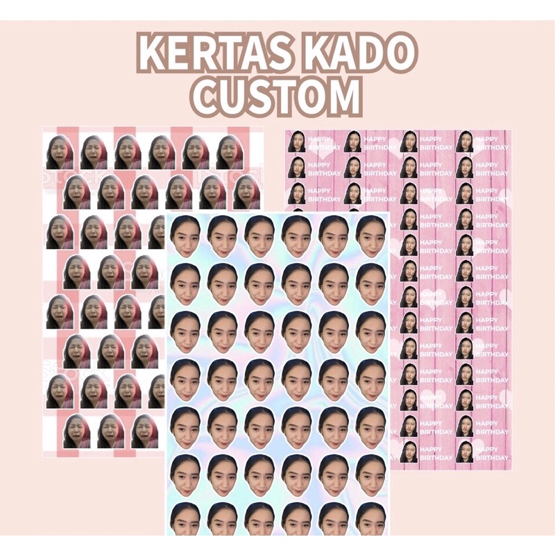 

KERTAS KADO MUKA SENDIRI/CUSTOM (BACA DESKRIPSI)