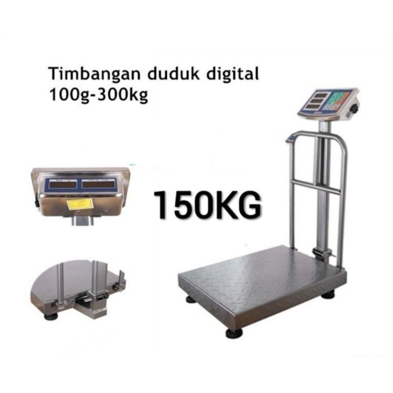 Timbangan duduk digital kapasitas 150kg/  electrik platform scale 150kg -biru