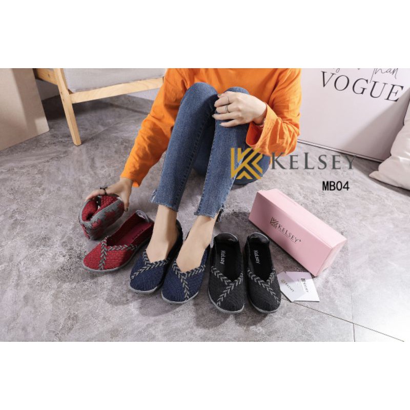 Kelsey Sepatu Rajut Wanita MB04 Sepatu Rajut Flat Wanita Flats Shoes Rajut anyaman