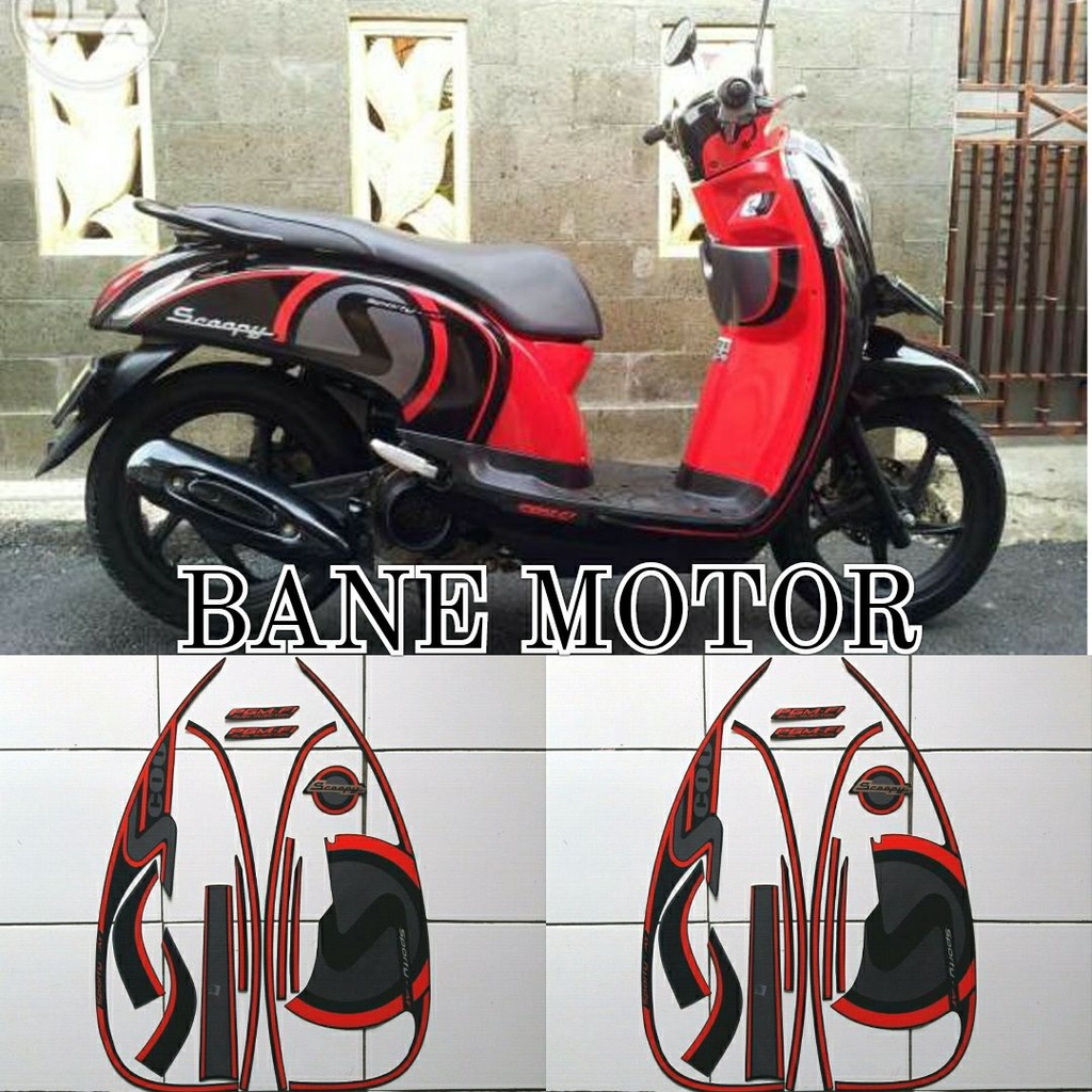 striping motor Scoopy Sporty 2013 hitam - stiker Lis body motor Scoopy Sporty 2013