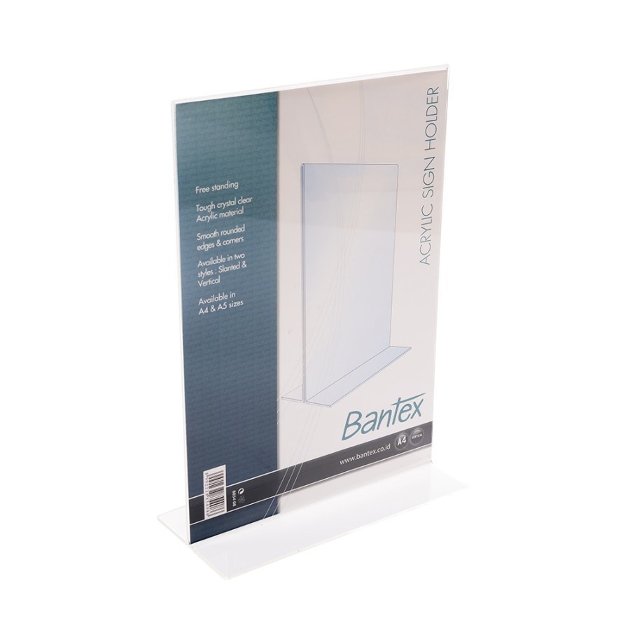 

Bantex Stand Up Sign Holder A4 Transparent 8854 08