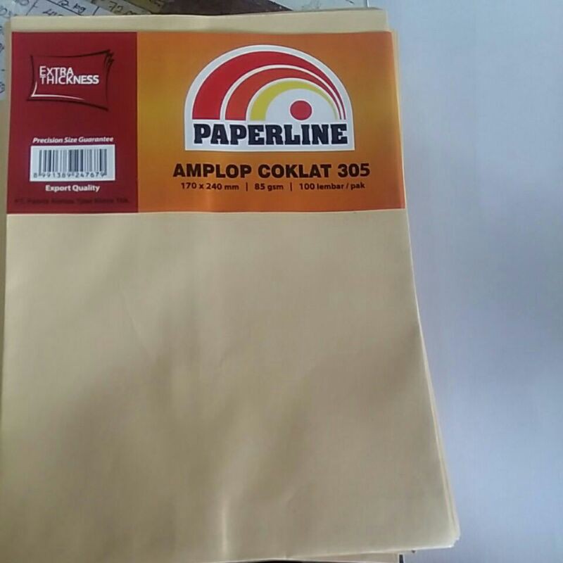 

Amplop Coklat Paperline ukuran 17x24 12x24 13,9x27 (100 lembar)